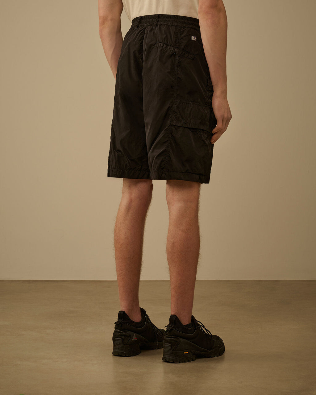 Chrome-R Lens Boxy Cargo Shorts, BLACK