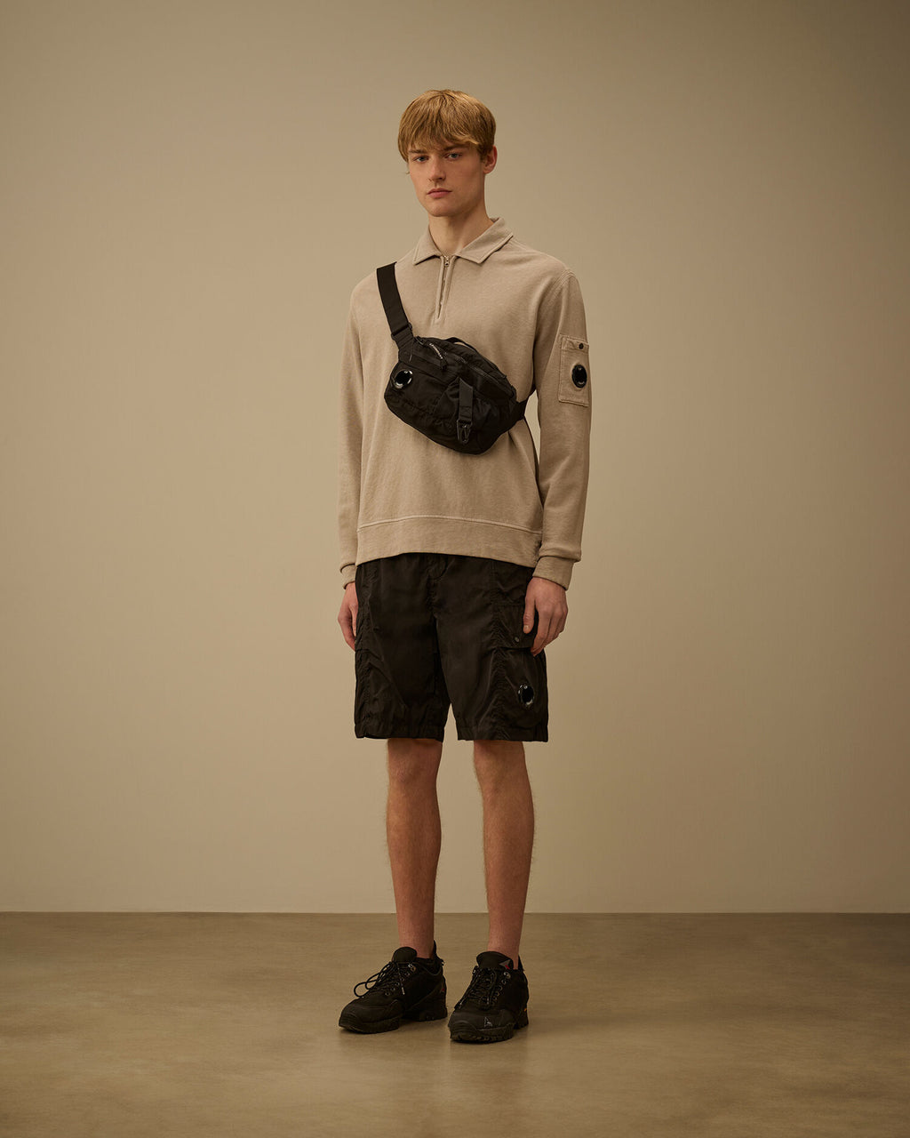 Chrome-R Lens Boxy Cargo Shorts, BLACK