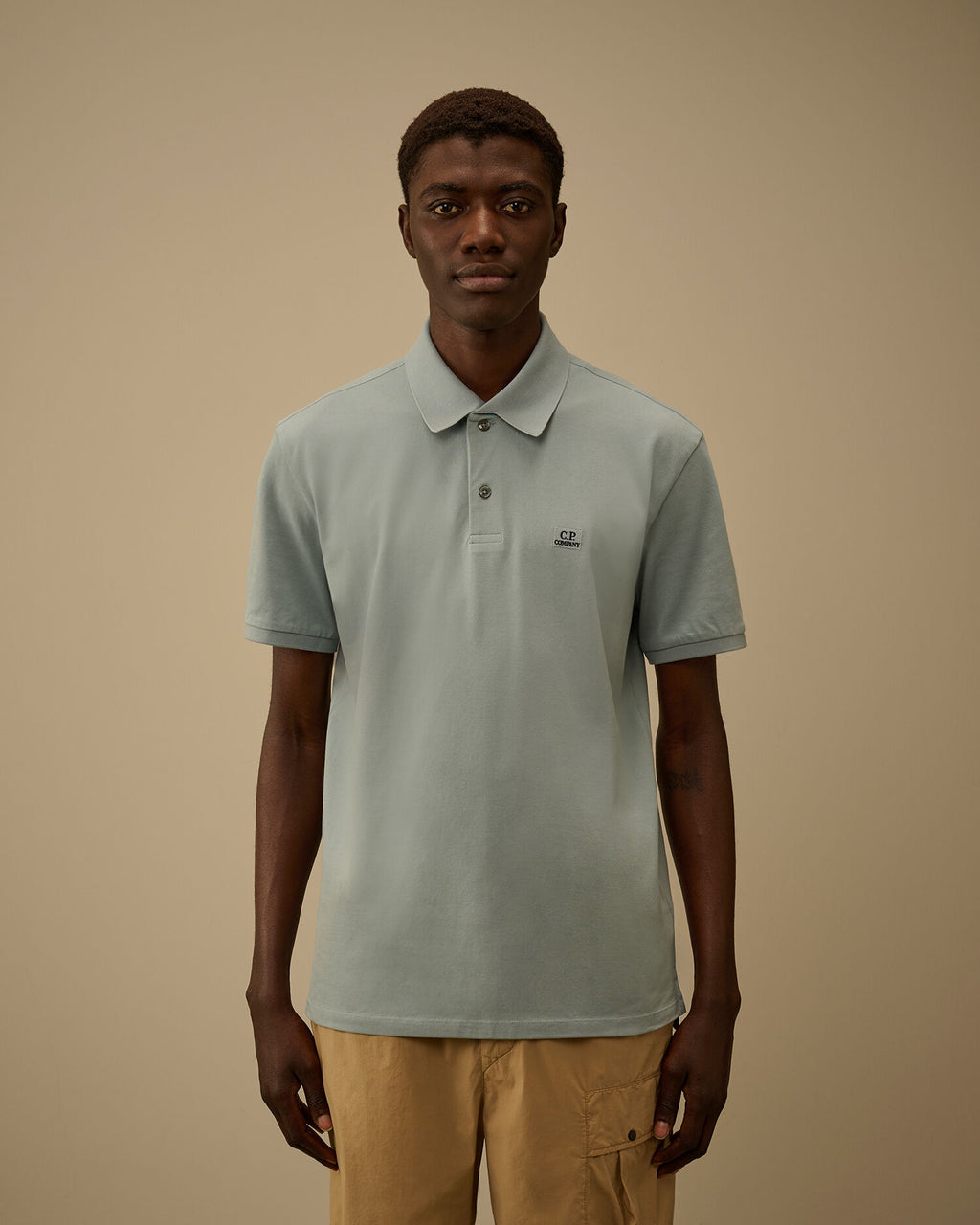 Stretch Piquet Short Sleeve Point Collar Polo, SILVER BLUE