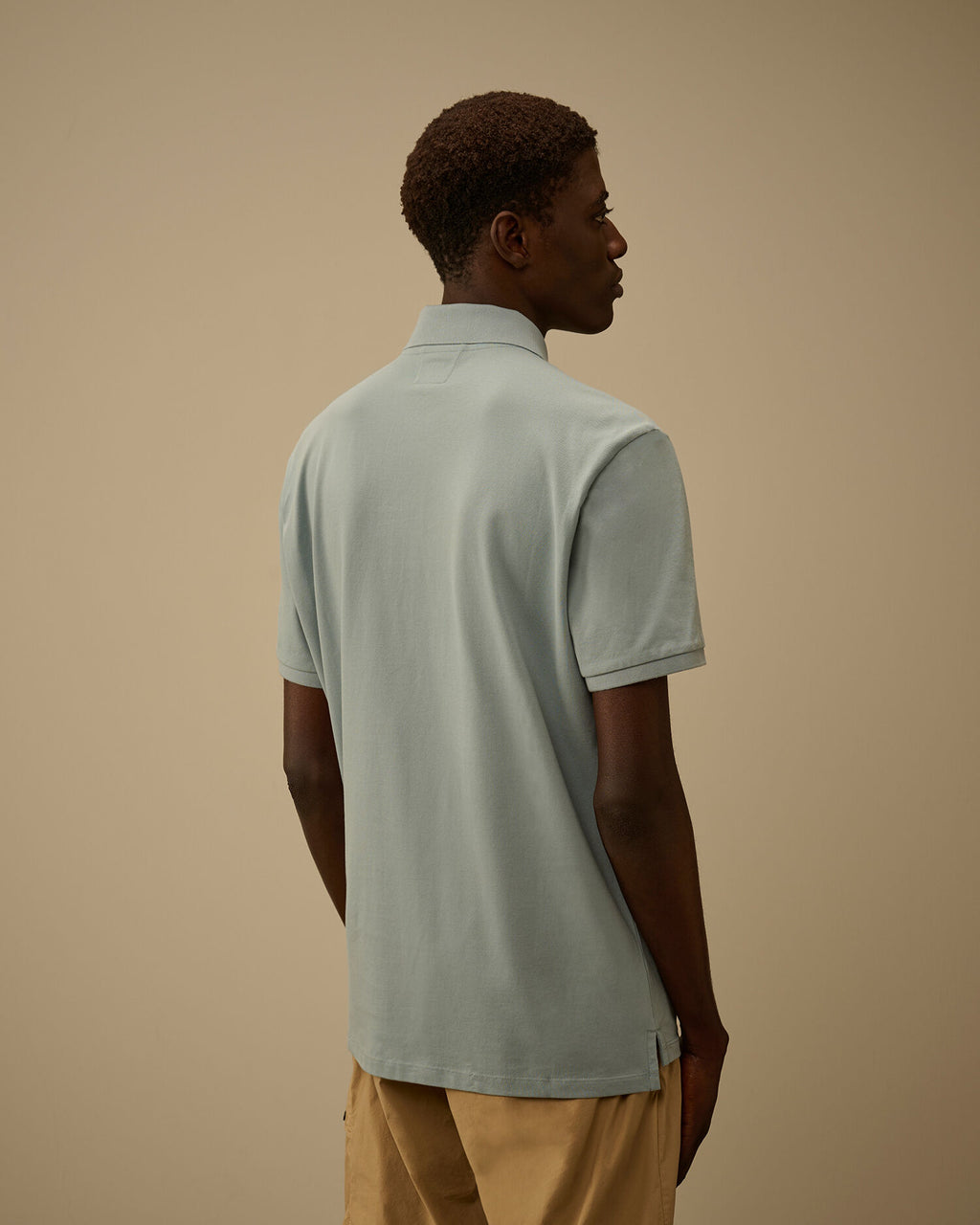 Stretch Piquet Short Sleeve Point Collar Polo, SILVER BLUE