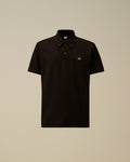 Stretch Piquet Short Sleeve Point Collar Polo, BLACK