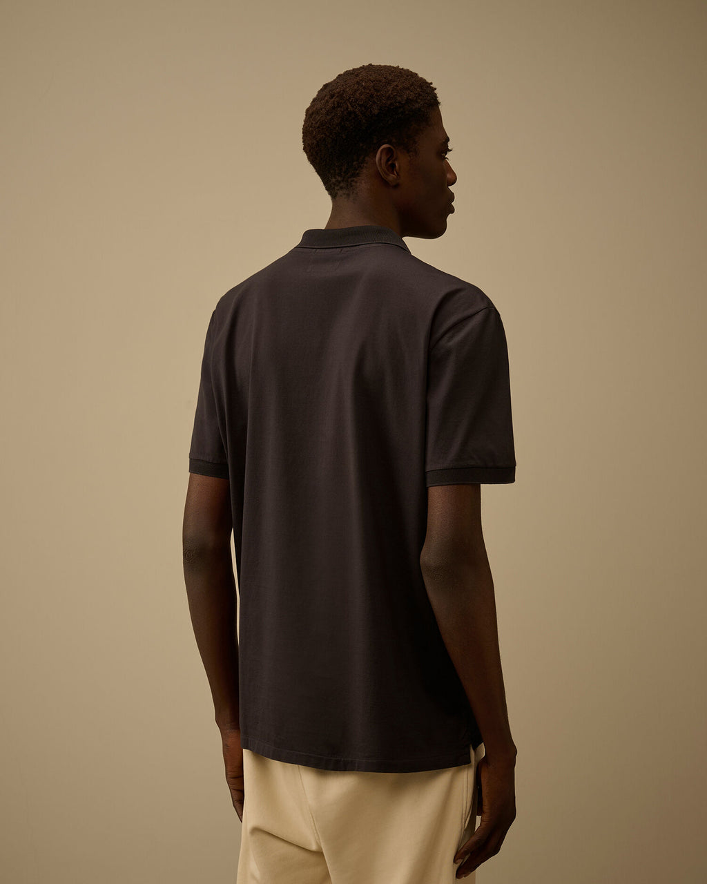 70/2 Mercerized Jersey Gasato Short Sleeve Polo, BLACK