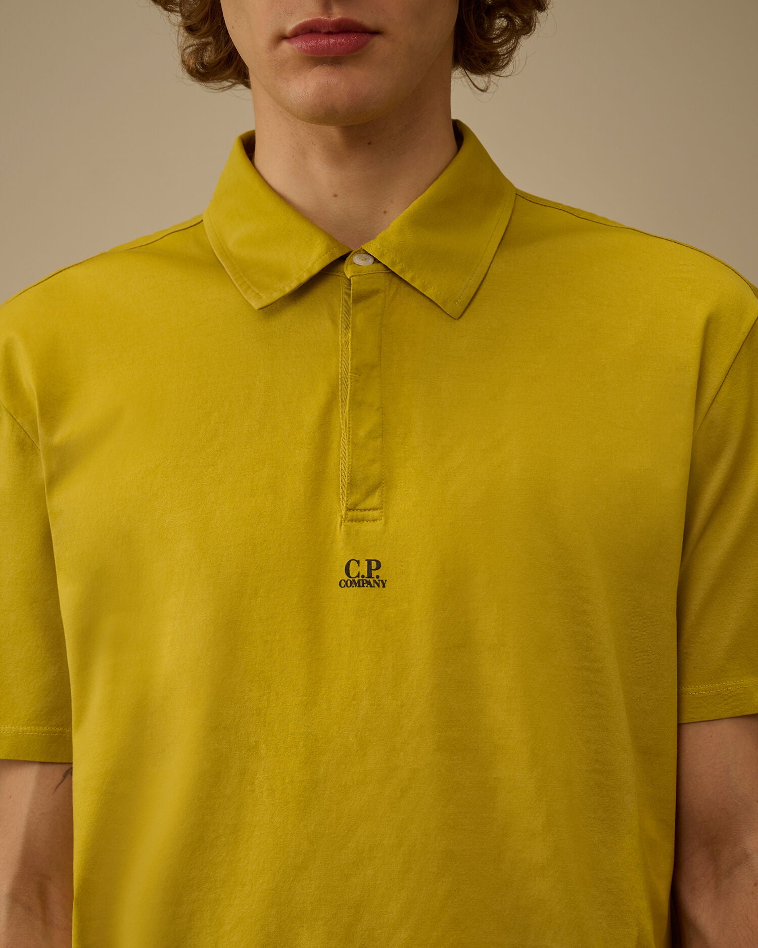 70/2 Mercerized Jersey Gasato Short Sleeve Logo Polo, ANTIQUE MOSS -YELLOW