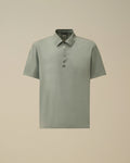 70/2 Mercerized Jersey Gasato Short Sleeve Logo Polo, SILVER BLUE