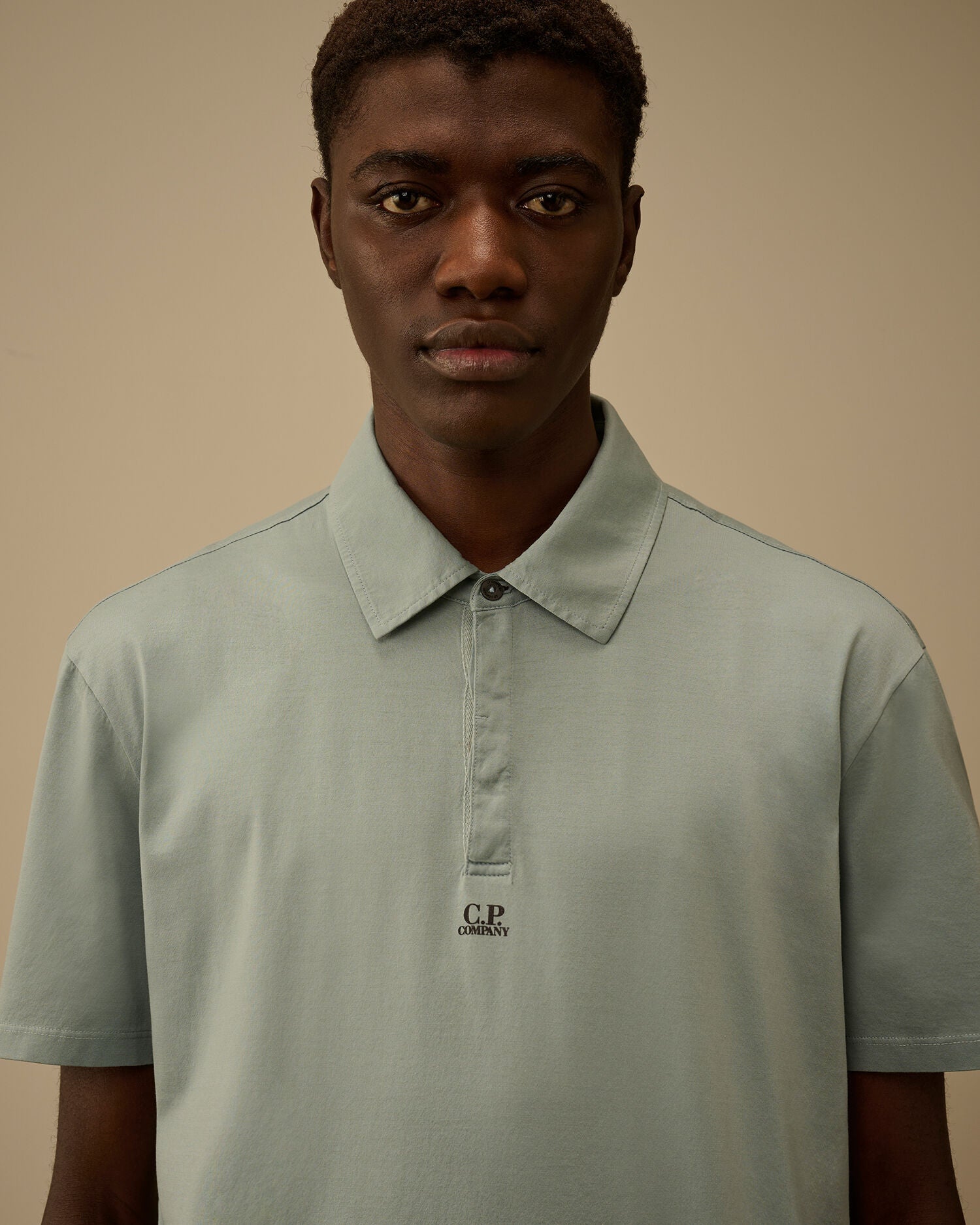 70/2 Mercerized Jersey Gasato Short Sleeve Logo Polo, SILVER BLUE