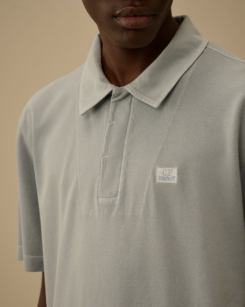 24/1 Piquet Button Short Sleeve Polo, SILVER BLUE