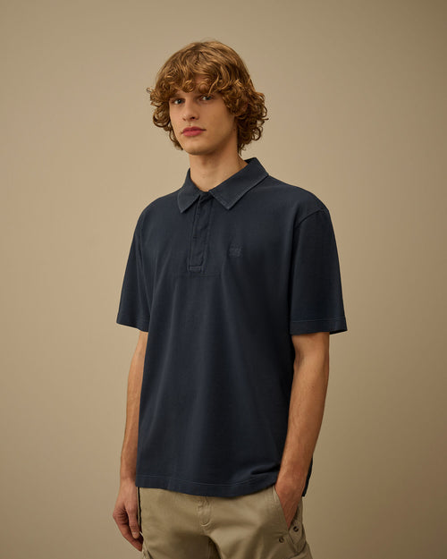 24/1 Piquet Button Short Sleeve Polo, MIDNIGHT NAVY - BLUE