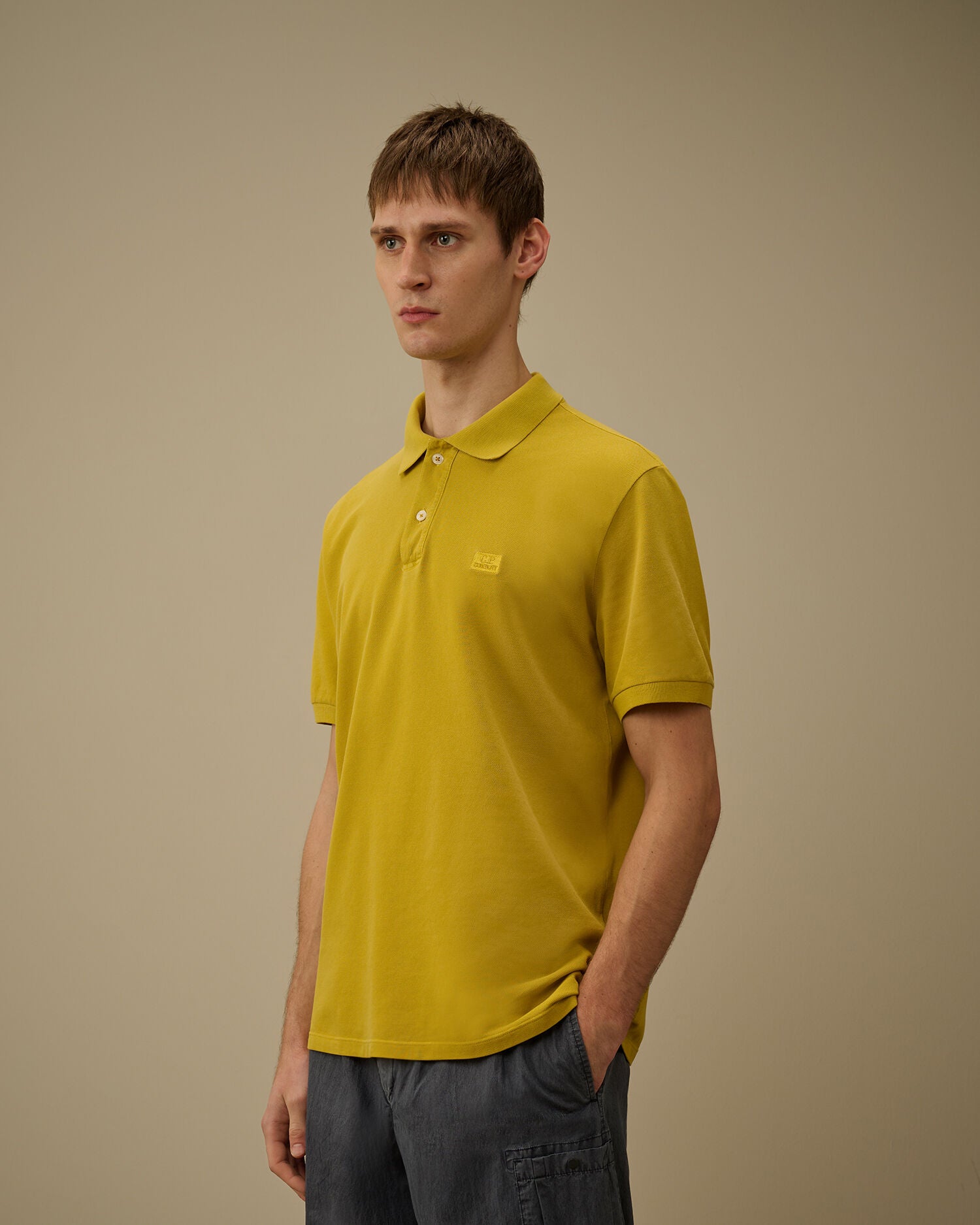 24/1 Piquet Pigment Dyed Short Sleeve Polo, ANTIQUE MOSS -YELLOW