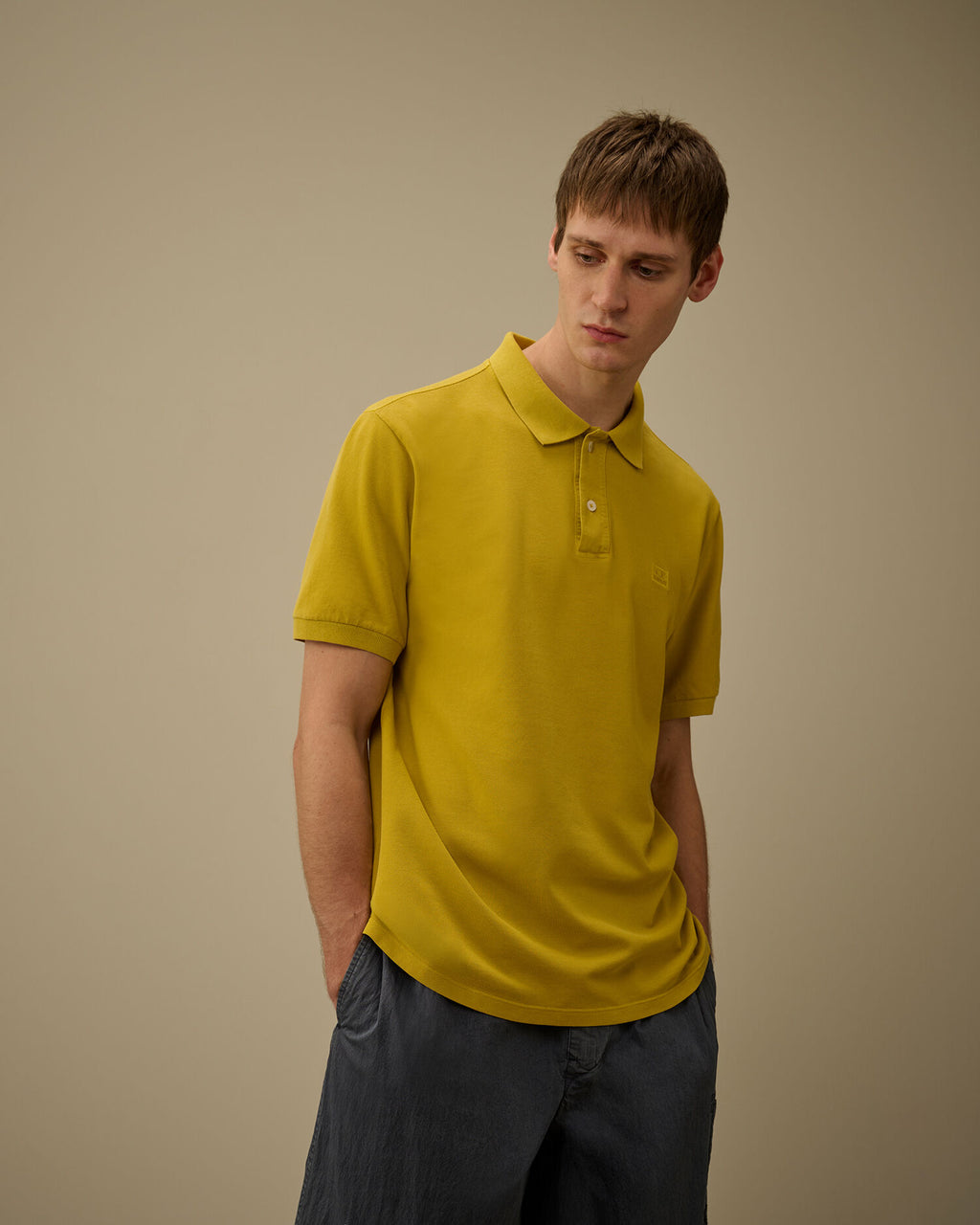 24/1 Piquet Pigment Dyed Short Sleeve Polo, ANTIQUE MOSS -YELLOW