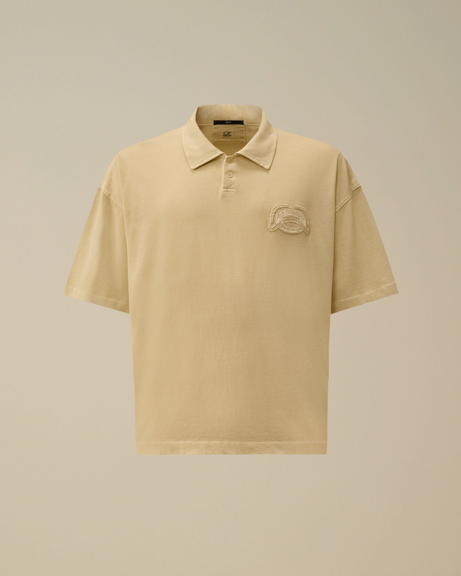 20/1 Jersey Short Sleeve Boxy Logo Polo, FROZEN DEW - WHITE