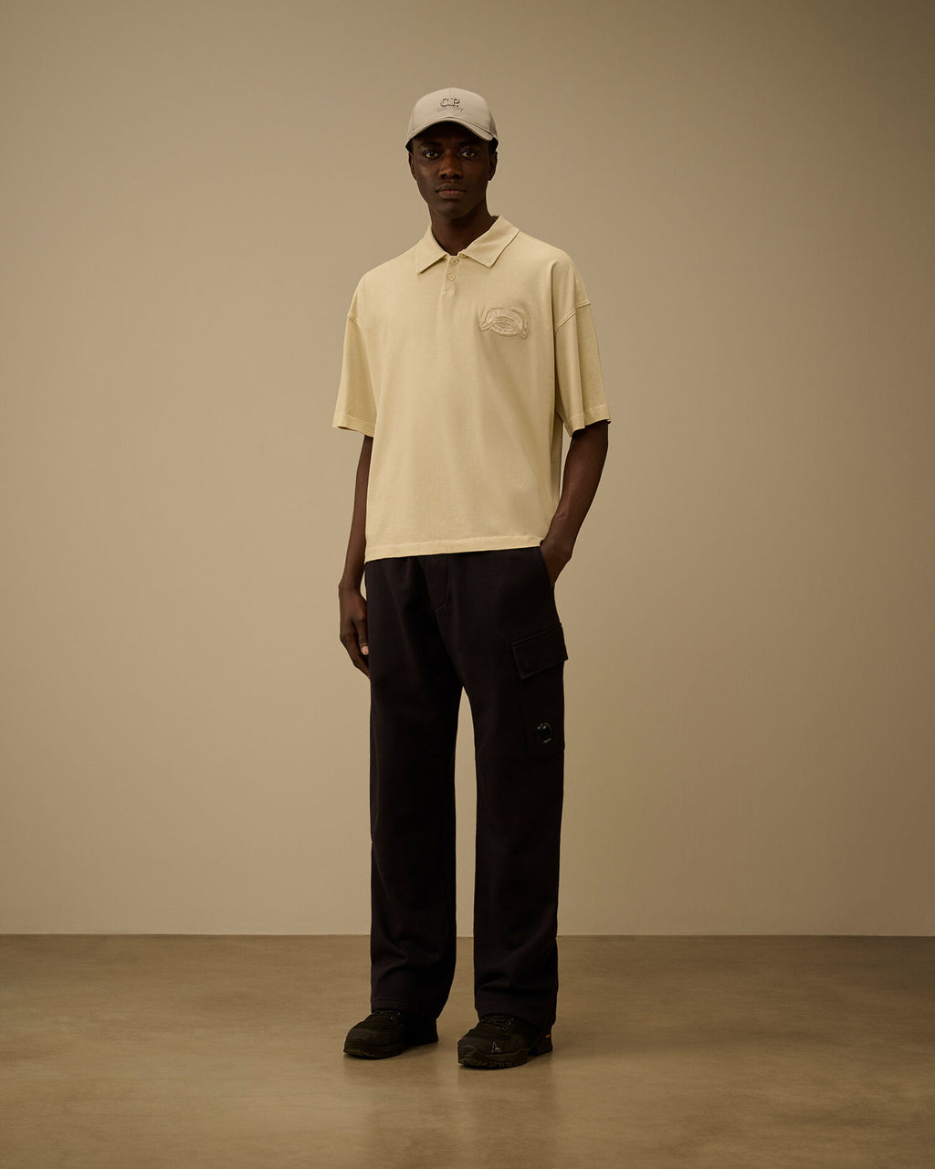 20/1 Jersey Short Sleeve Boxy Logo Polo, FROZEN DEW - WHITE