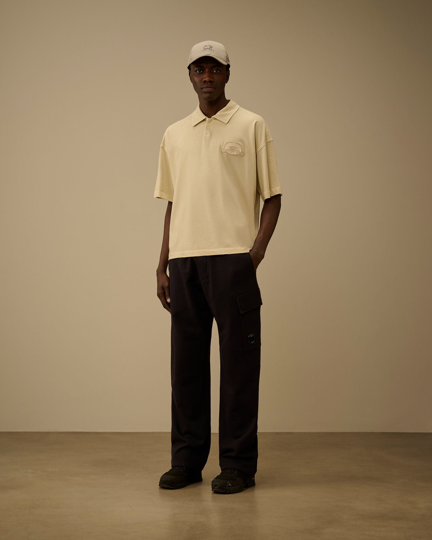 20/1 Jersey Short Sleeve Boxy Logo Polo, FROZEN DEW - WHITE