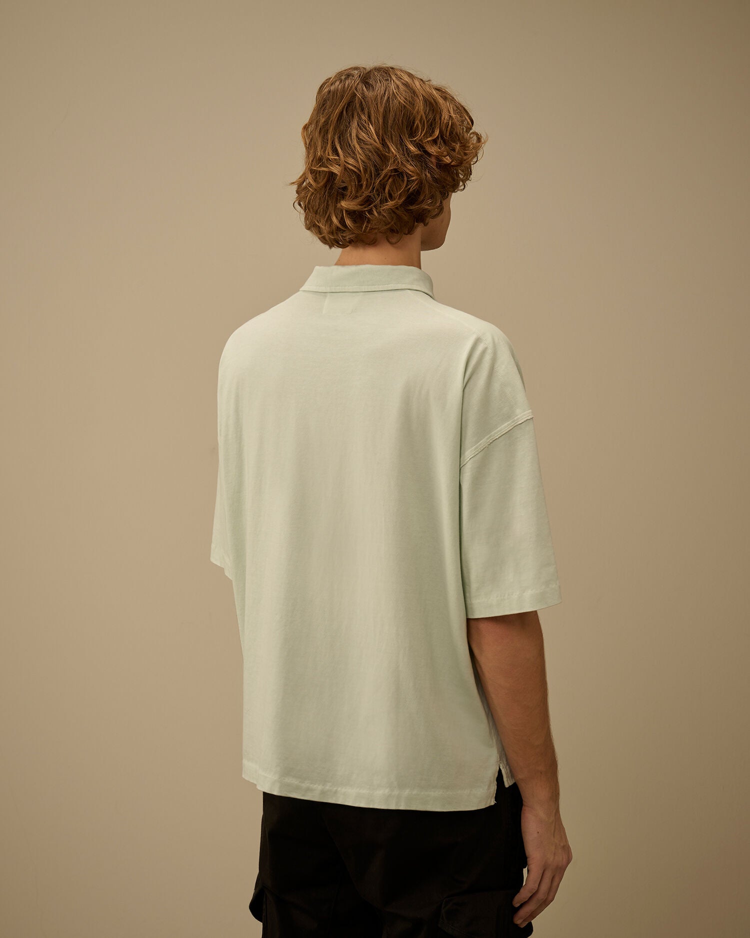 20/1 Jersey Short Sleeve Boxy Logo Polo, MISTY BLUE