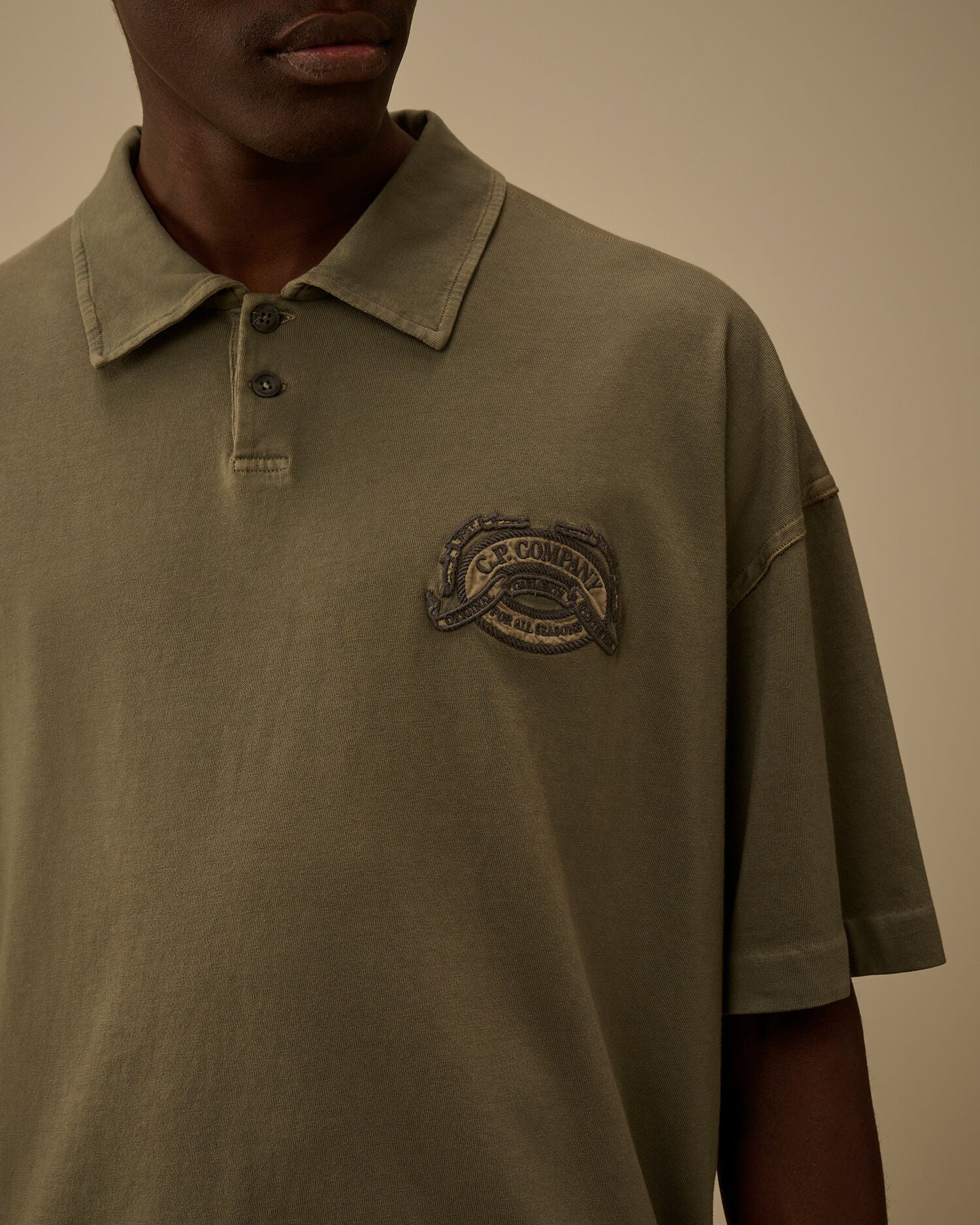 20/1 Jersey Short Sleeve Boxy Logo Polo, GUNMETAL - GREY
