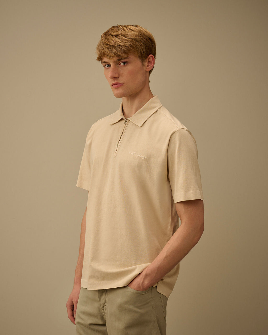 1020 Jersey Short Sleeve Half Zip Polo, FROZEN DEW - WHITE