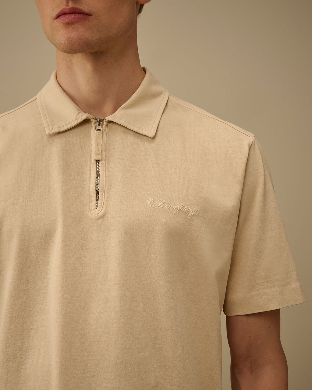 1020 Jersey Short Sleeve Half Zip Polo, FROZEN DEW - WHITE