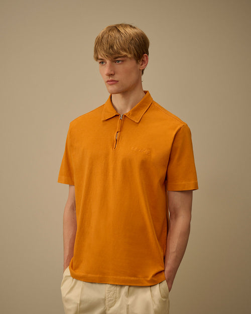 1020 Jersey Short Sleeve Half Zip Polo, DESERT SUN - ORANGE