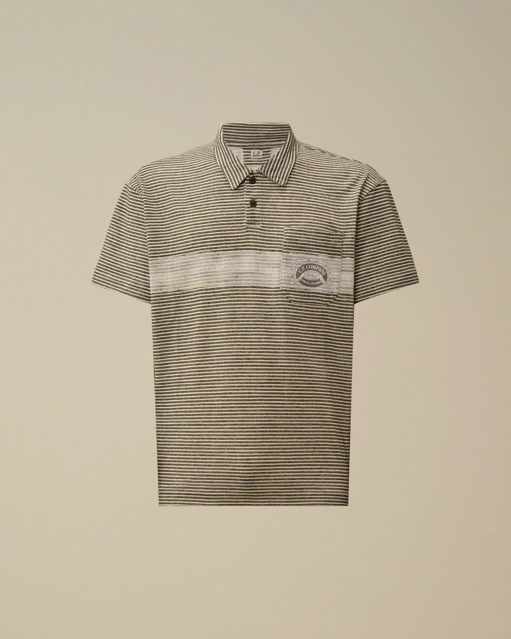 Printed Jersey 20/1 Short Sleeve Logo Polo, GUNMETAL - GREY