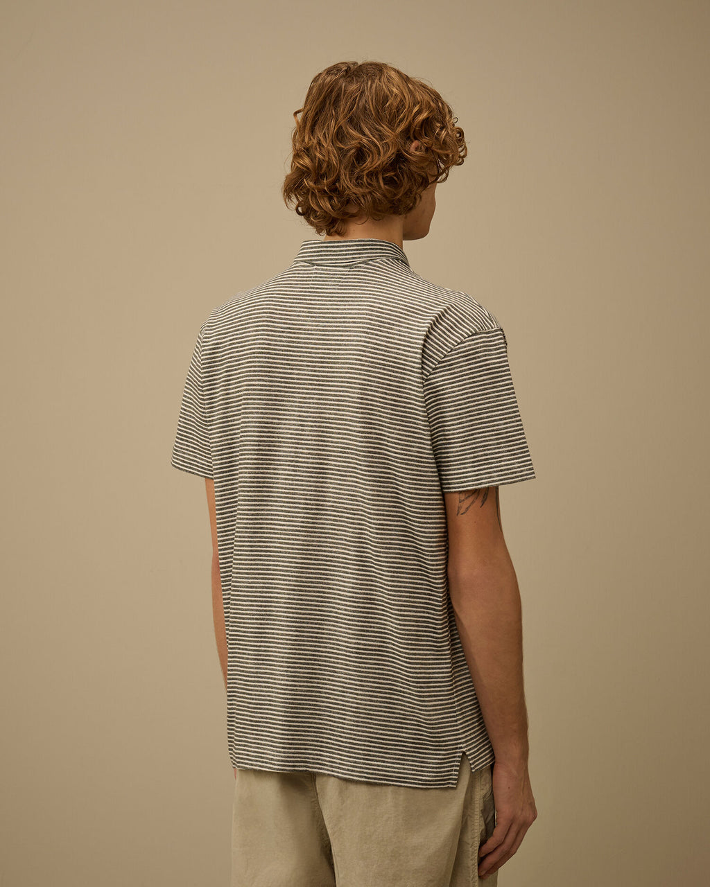 Printed Jersey 20/1 Short Sleeve Logo Polo, GUNMETAL - GREY