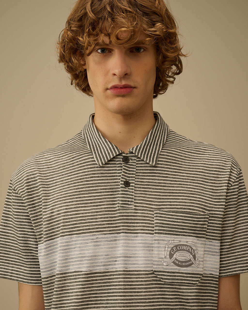 Printed Jersey 20/1 Short Sleeve Logo Polo, GUNMETAL - GREY