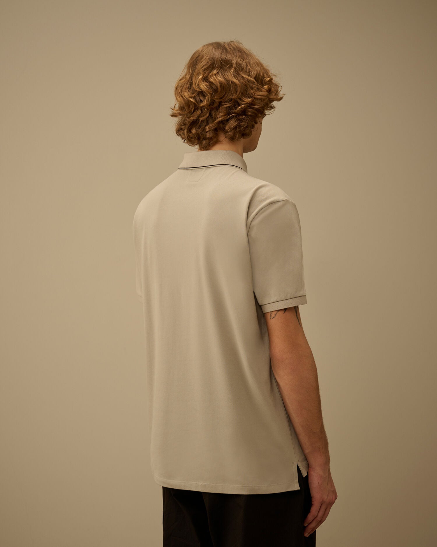 Stretch Piquet Short Sleeve Logo Polo, DOVE - GREY