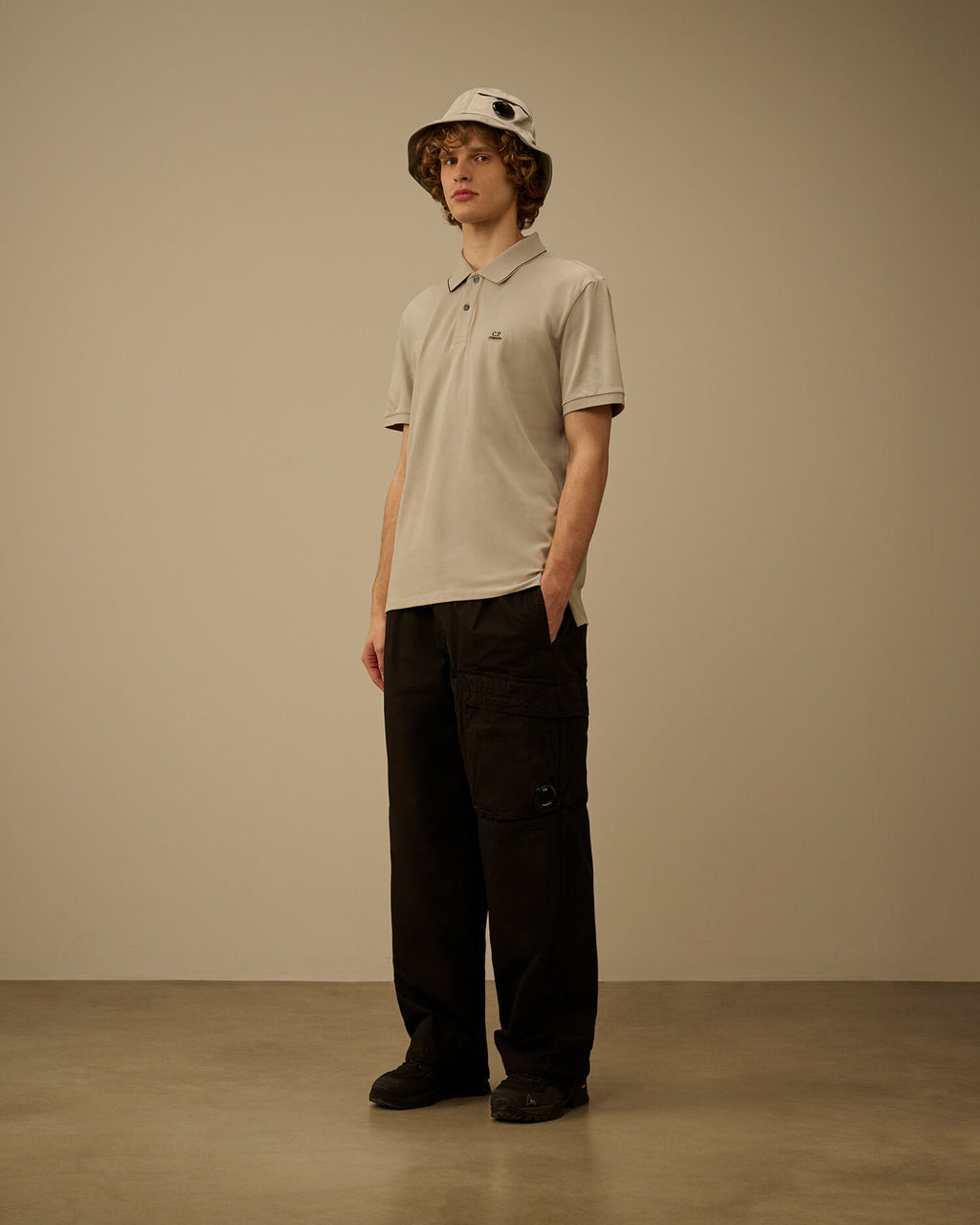 Stretch Piquet Short Sleeve Logo Polo, DOVE - GREY