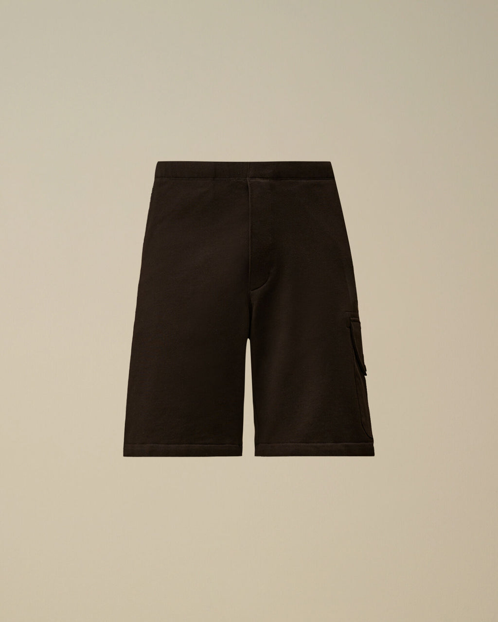 Diagonal Raised Fleece Cargo Sweatshorts, BLACK