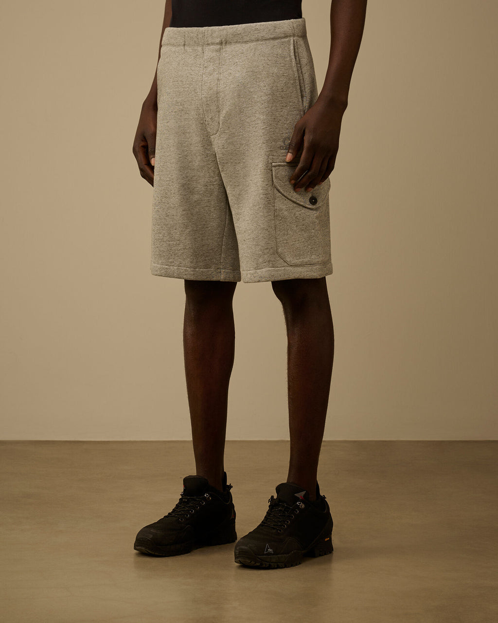 Diagonal Raised Fleece Cargo Sweatshorts, GREYSTONE MELANGE