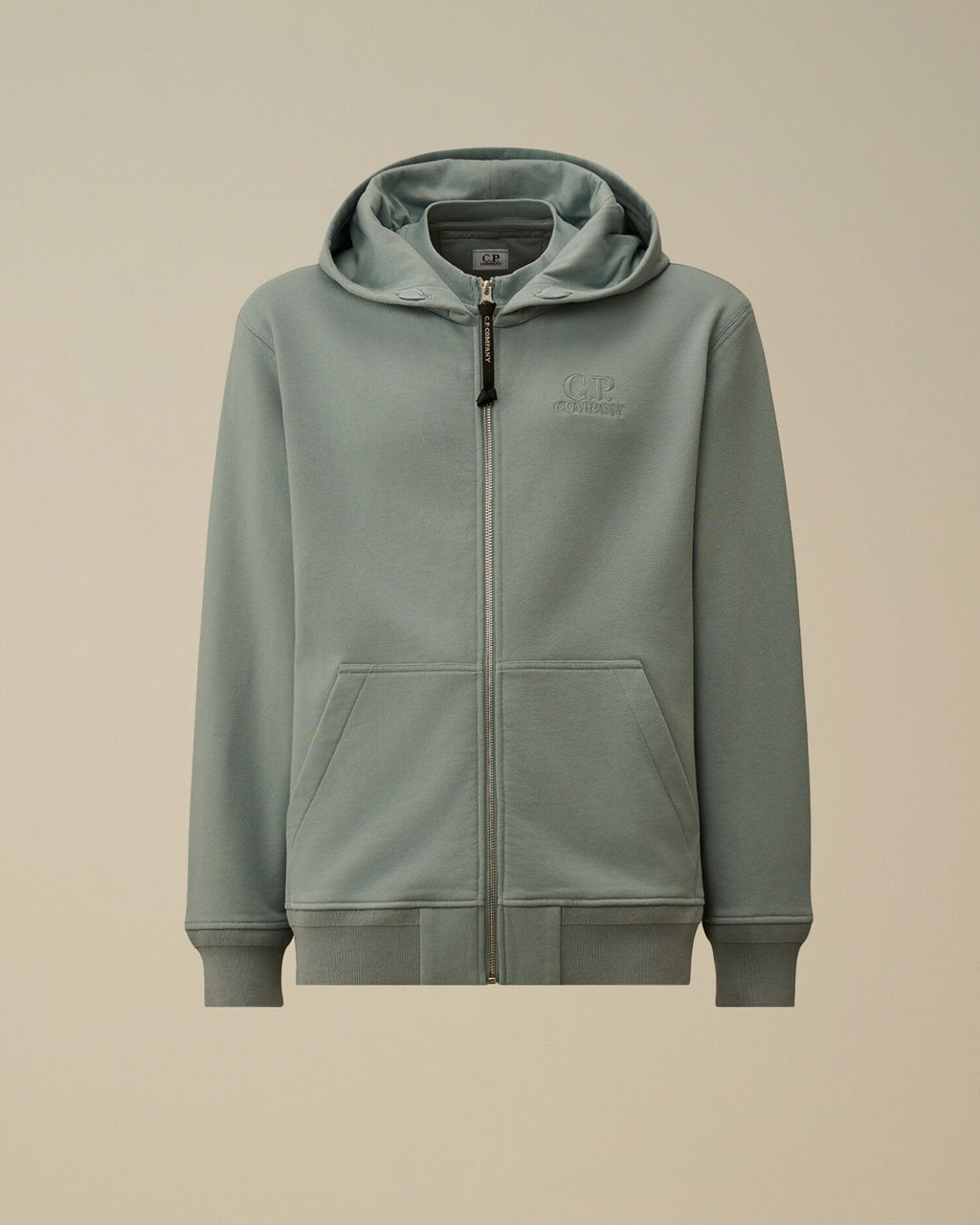Diagonal Raised Fleece Zip Hooded Sweatshirt, SILVER BLUE