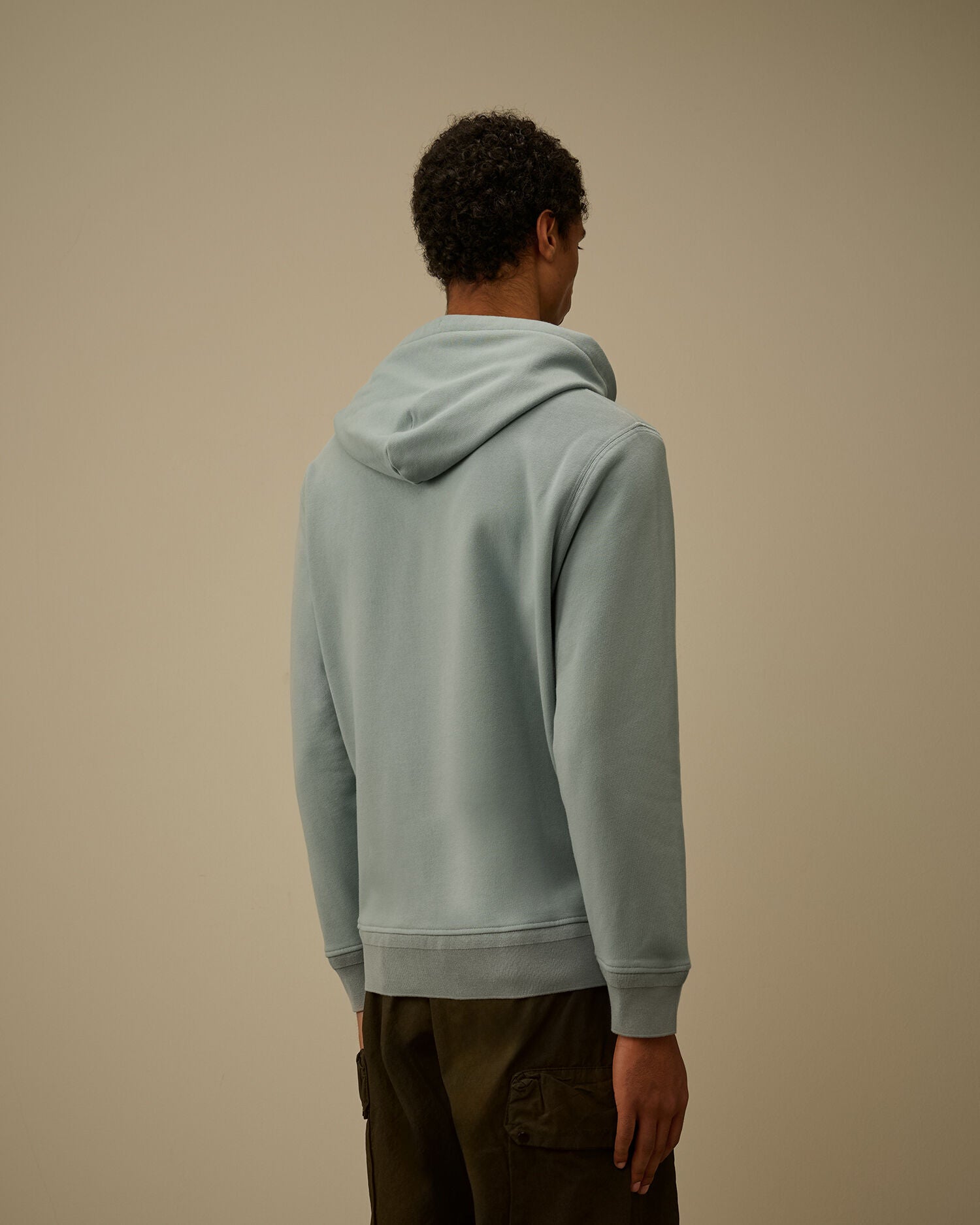 Diagonal Raised Fleece Zip Hooded Sweatshirt, SILVER BLUE