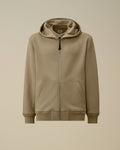 Diagonal Raised Fleece Zip Hooded Sweatshirt, DOVE - GREY