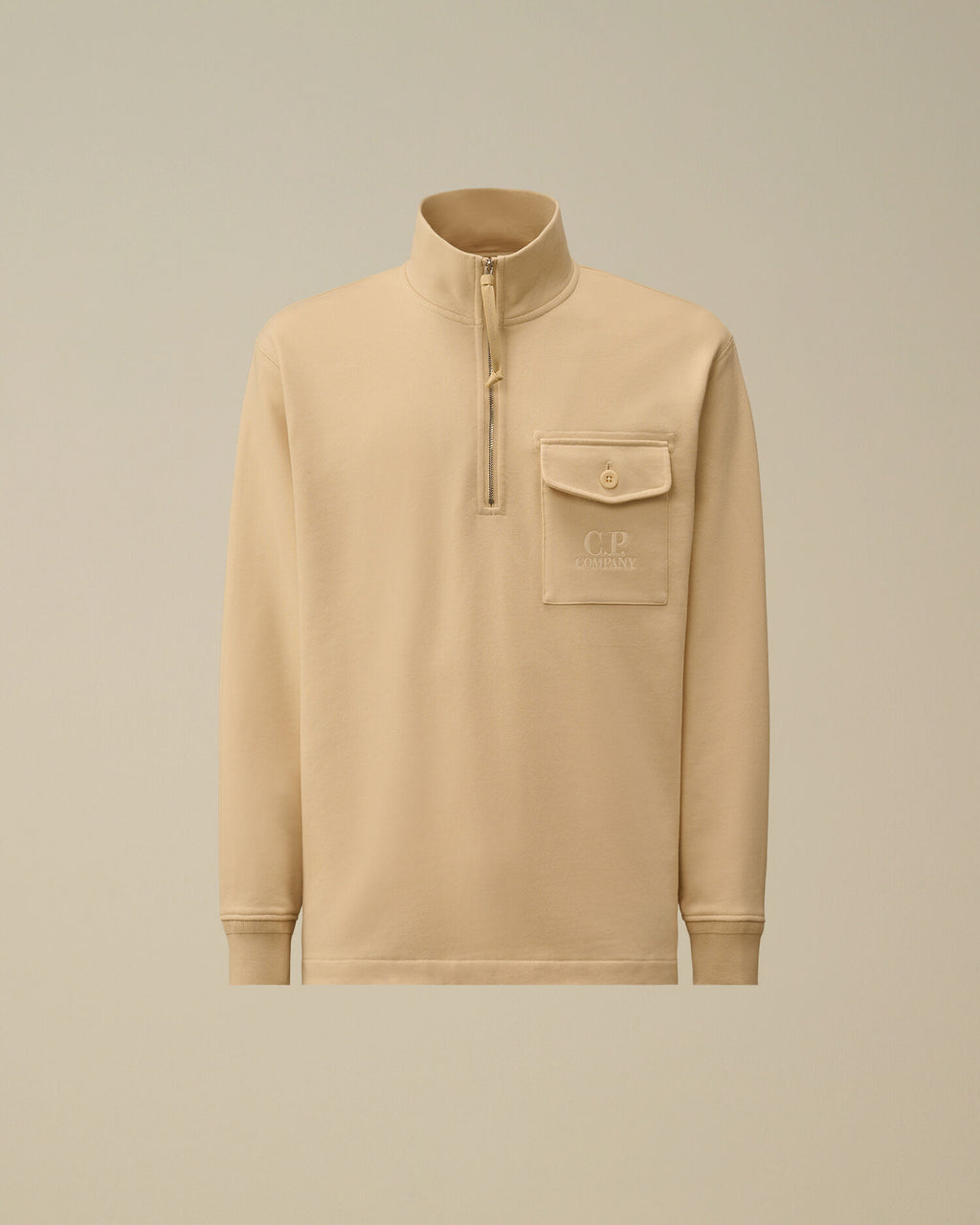 Diagonal Raised Fleece Half Zip Sweatshirt, FROZEN DEW - WHITE