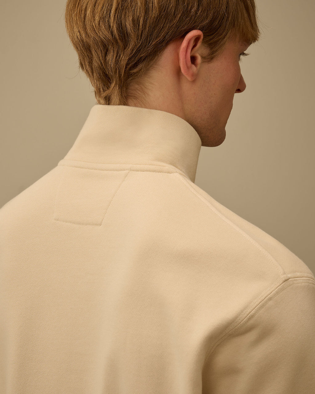Diagonal Raised Fleece Half Zip Sweatshirt, FROZEN DEW - WHITE