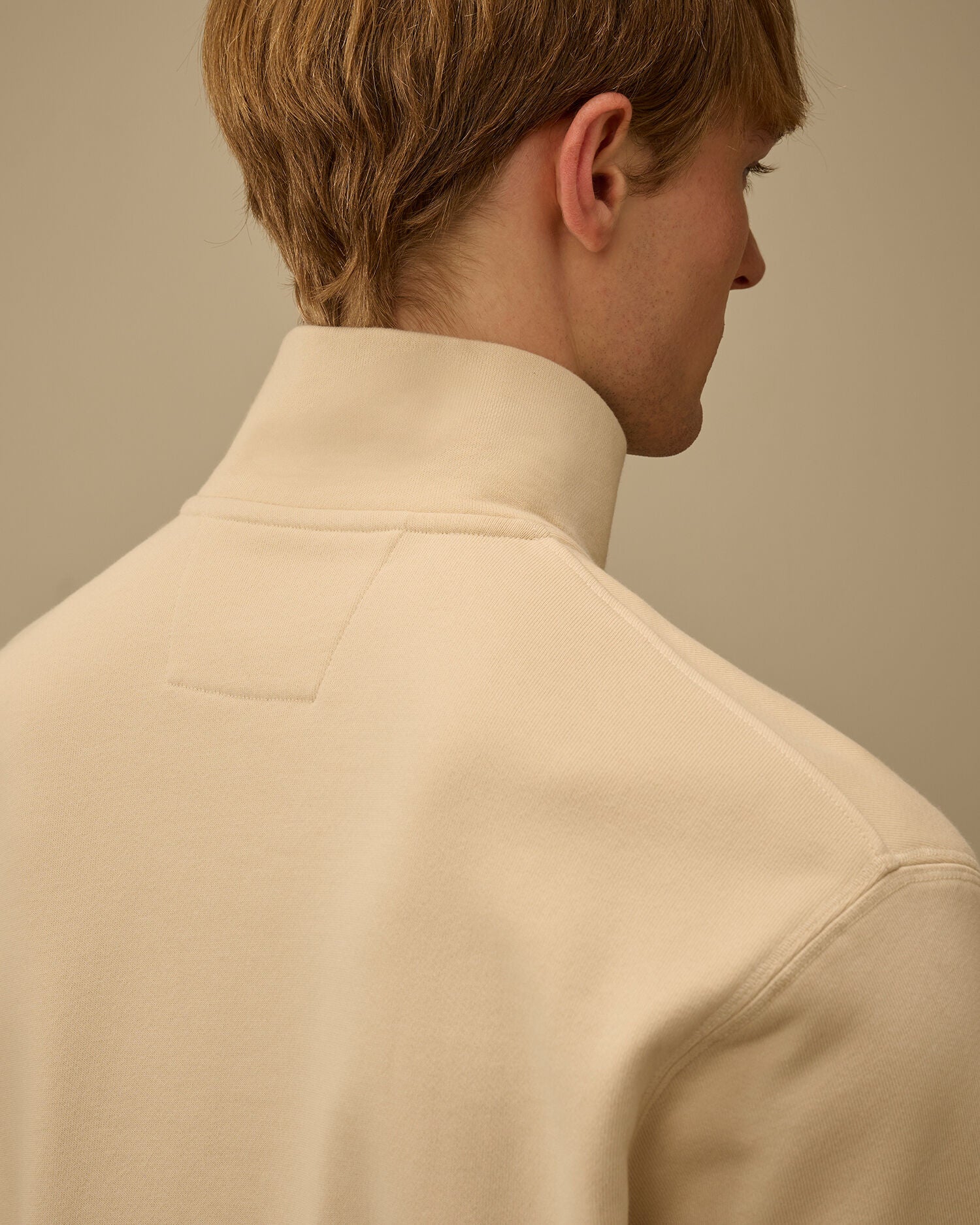 Diagonal Raised Fleece Half Zip Sweatshirt, FROZEN DEW - WHITE