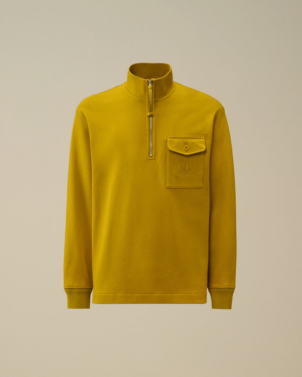 Diagonal Raised Fleece Half Zip Sweatshirt, ANTIQUE MOSS -YELLOW