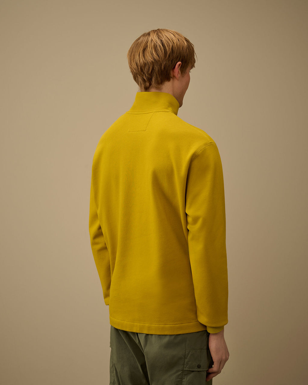 Diagonal Raised Fleece Half Zip Sweatshirt, ANTIQUE MOSS -YELLOW