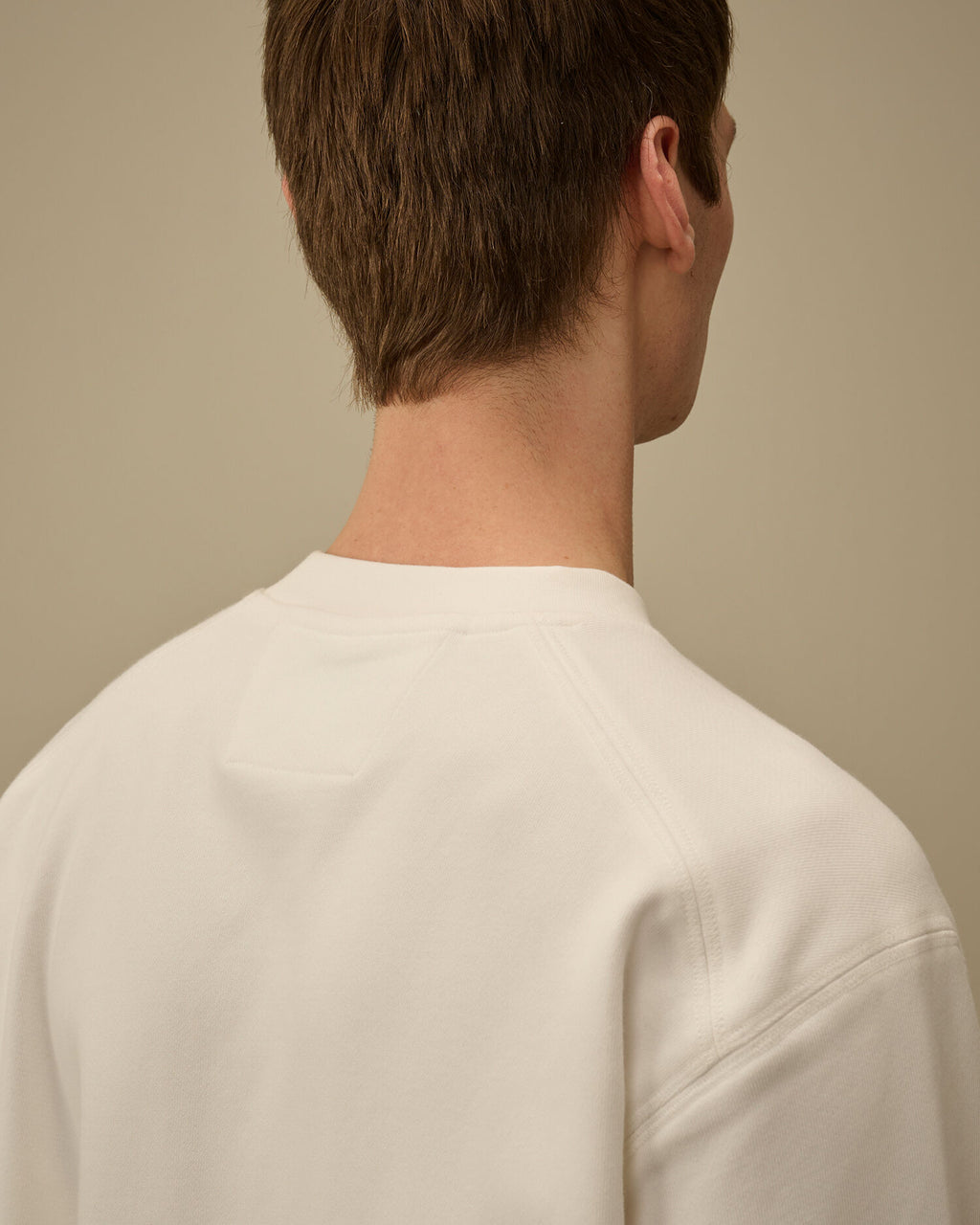 Diagonal Raised Fleece Crewneck Sweatshirt, GAUZE WHITE