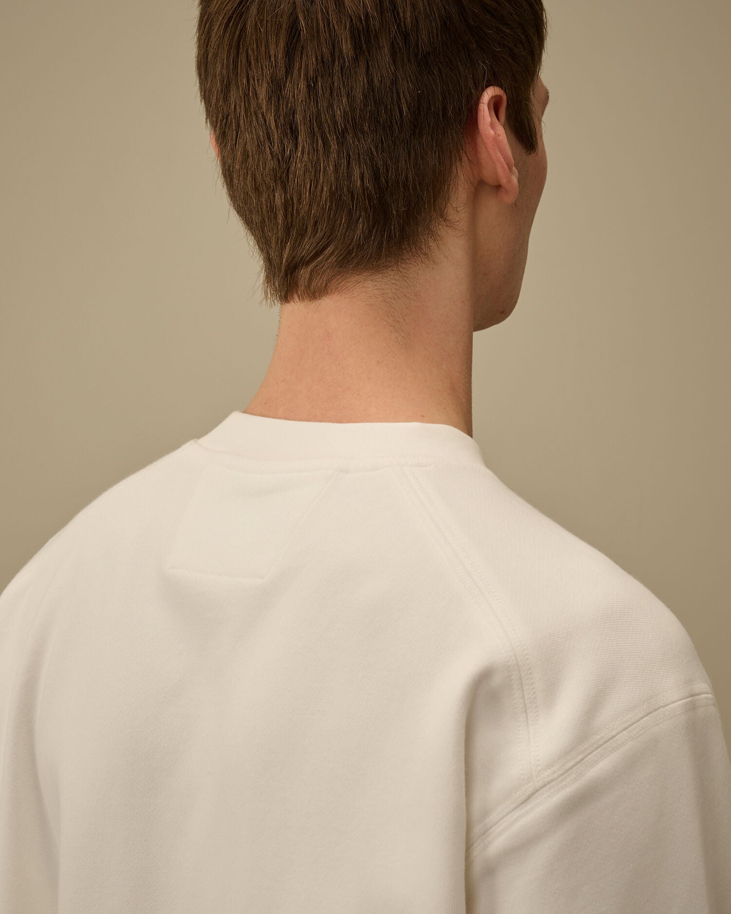 Diagonal Raised Fleece Crewneck Sweatshirt, GAUZE WHITE