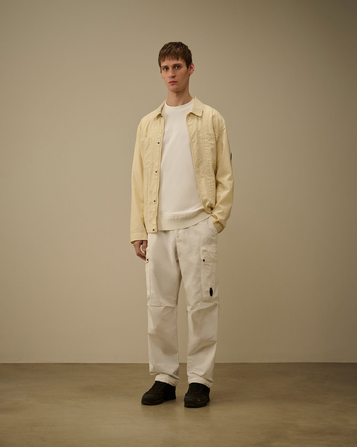 Diagonal Raised Fleece Crewneck Sweatshirt, GAUZE WHITE