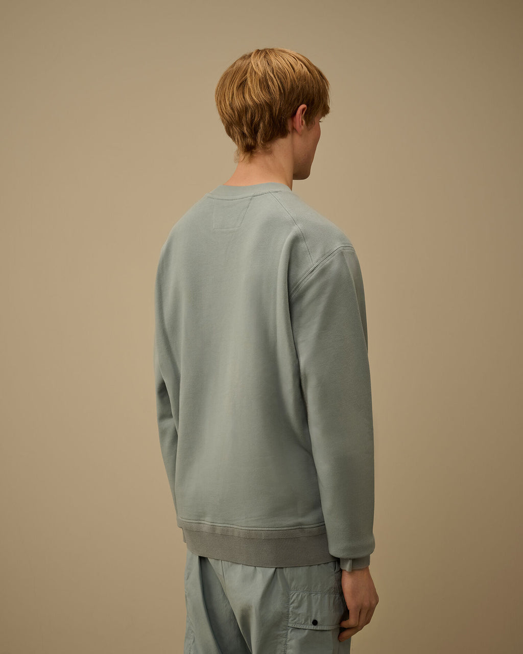 Diagonal Raised Fleece Crewneck Sweatshirt, SILVER BLUE