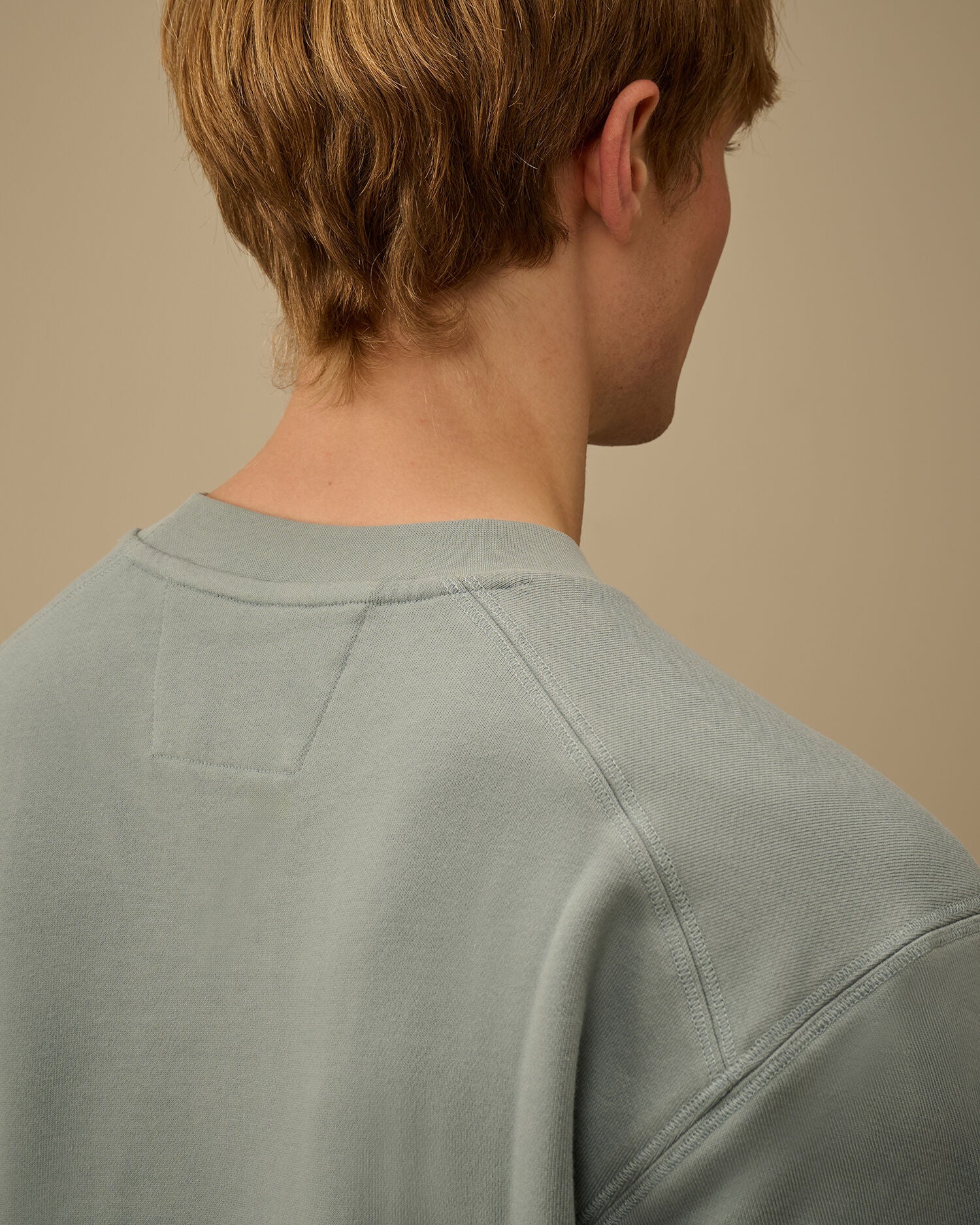 Diagonal Raised Fleece Crewneck Sweatshirt, SILVER BLUE