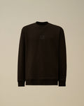 Diagonal Raised Fleece Crewneck Sweatshirt, BLACK