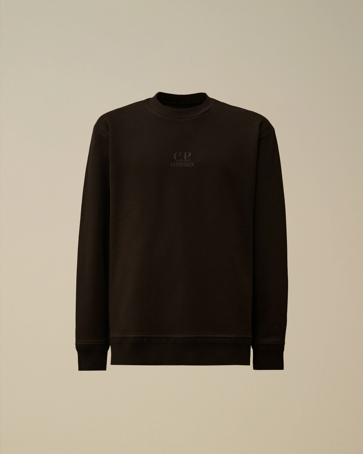 Diagonal Raised Fleece Crewneck Sweatshirt, BLACK