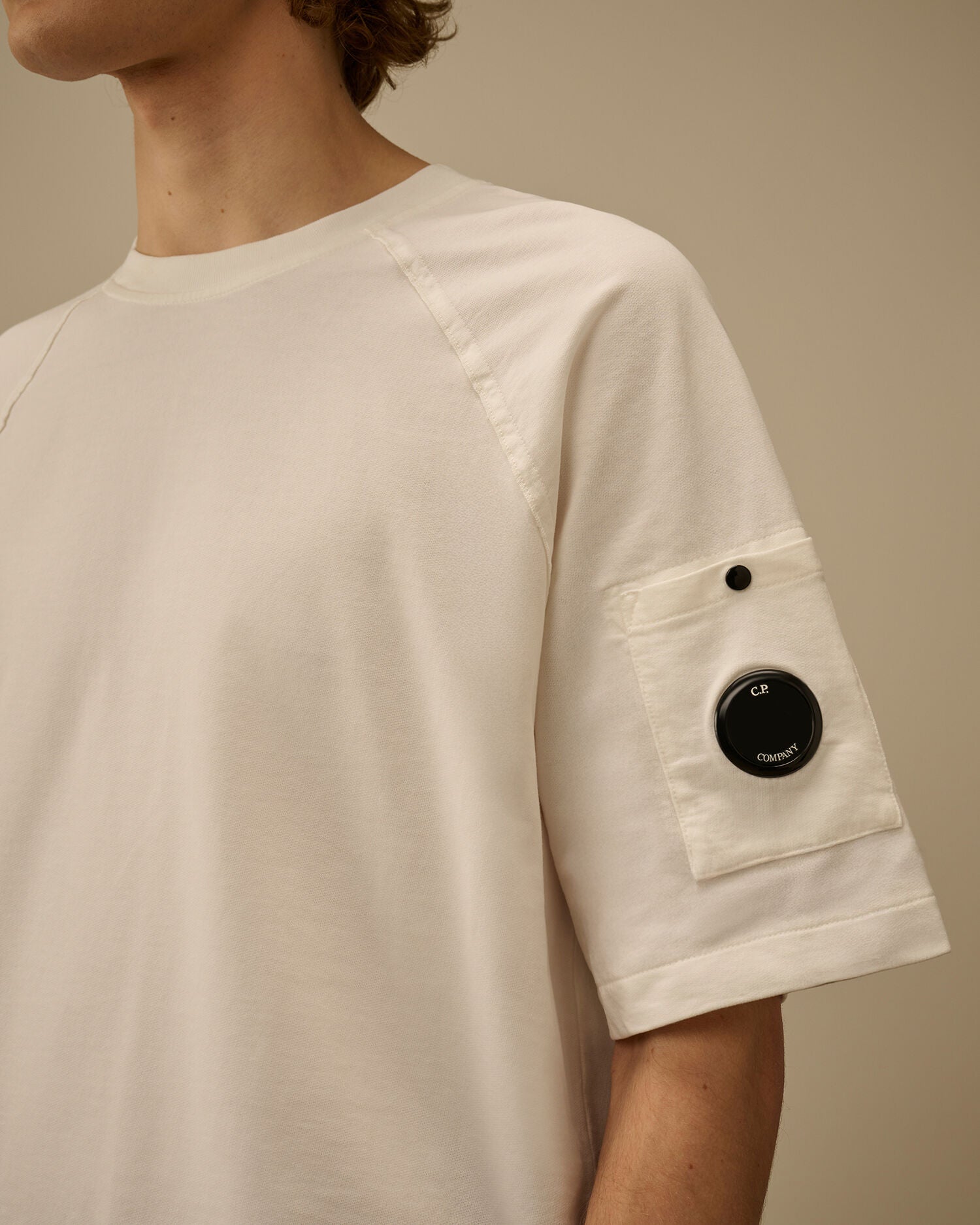 Light Fleece Short Sleeve Sweatshirt, GAUZE WHITE