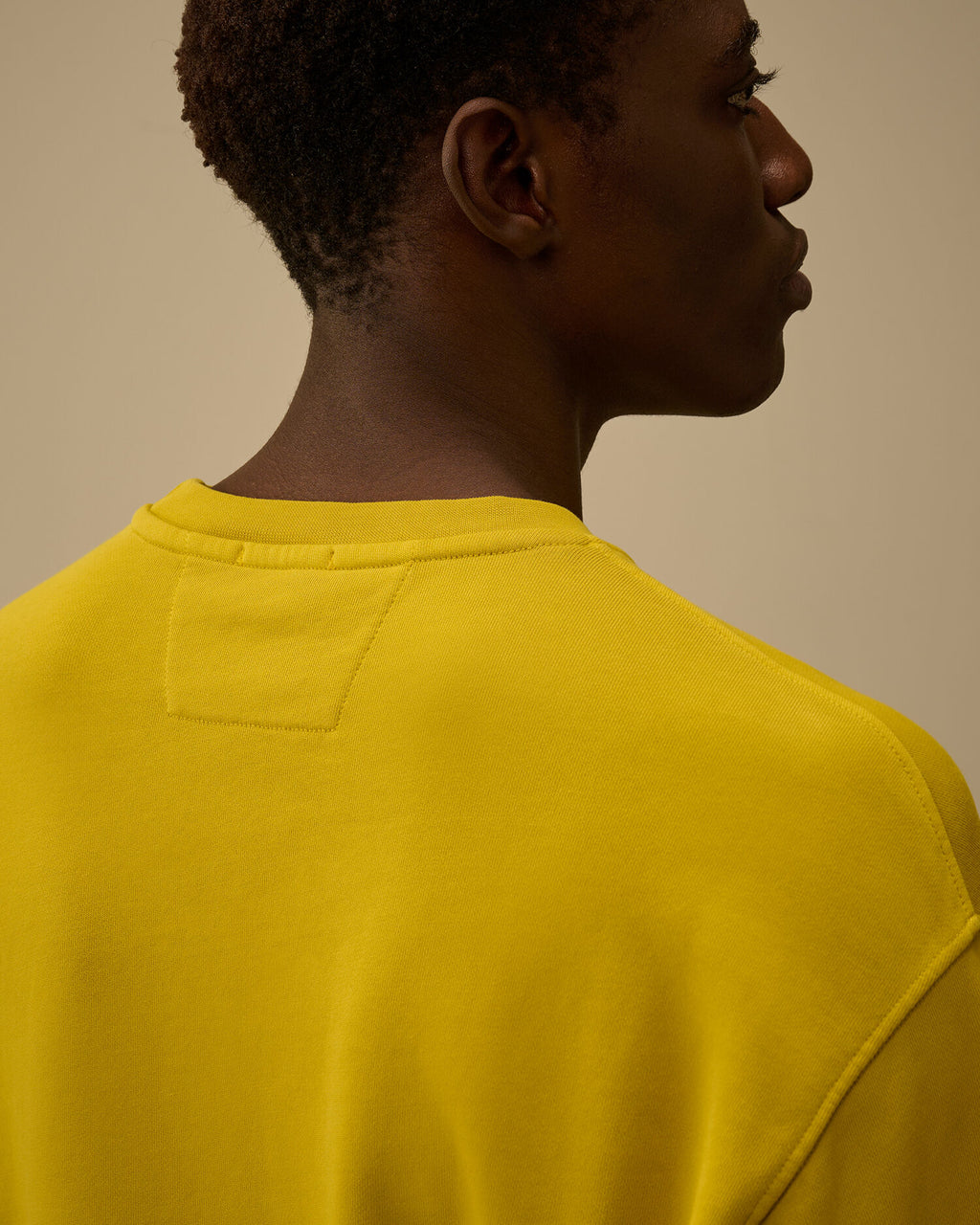 Cotton Diagonal Fleece Resist Dyed Crewneck Lens Sweatshirt, ANTIQUE MOSS -YELLOW
