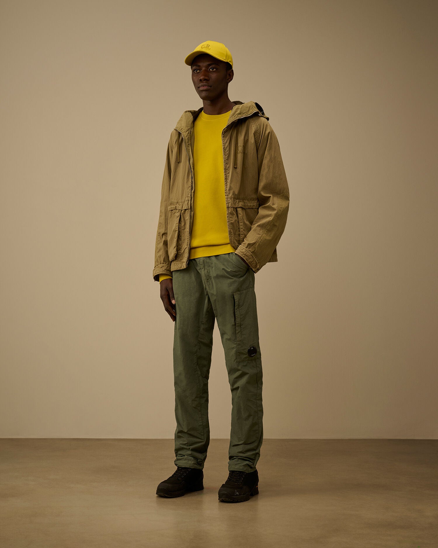 Cotton Diagonal Fleece Resist Dyed Crewneck Lens Sweatshirt, ANTIQUE MOSS -YELLOW