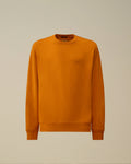 Cotton Diagonal Fleece Resist Dyed Crewneck Logo Sweatshirt, DESERT SUN - ORANGE
