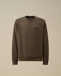 Cotton Diagonal Fleece Resist Dyed Crewneck Logo Sweatshirt, GUNMETAL - GREY