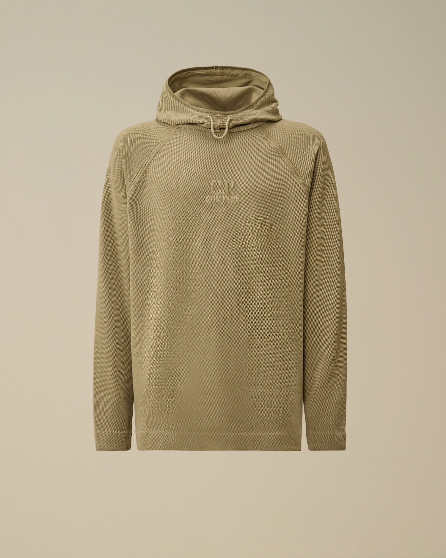 Heavy Piquet Hooded Sweatshirt, MOSS GRAY - GREEN