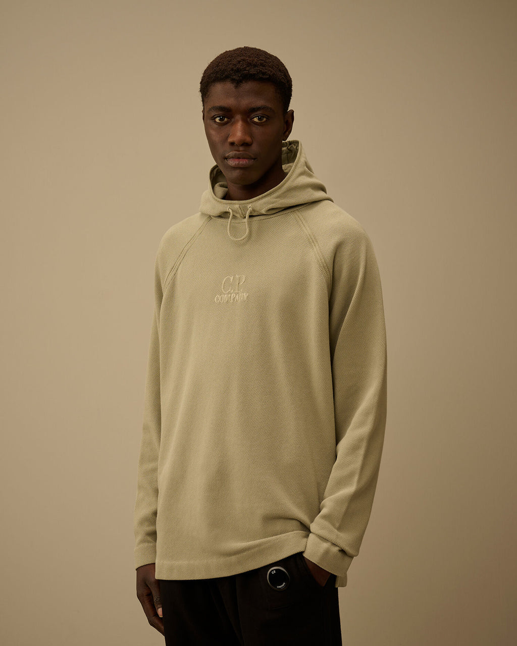 Heavy Piquet Hooded Sweatshirt, MOSS GRAY - GREEN